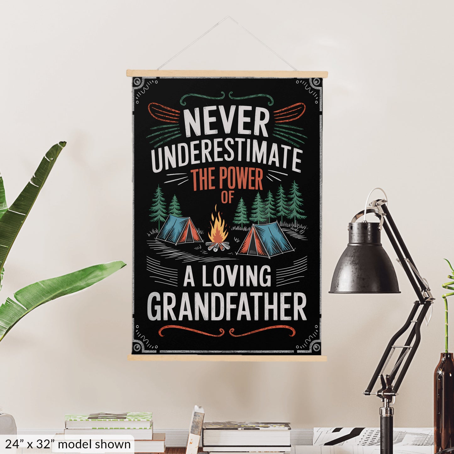 Never Underestimate The Power of a Loving Grandfather Hanging Canvas