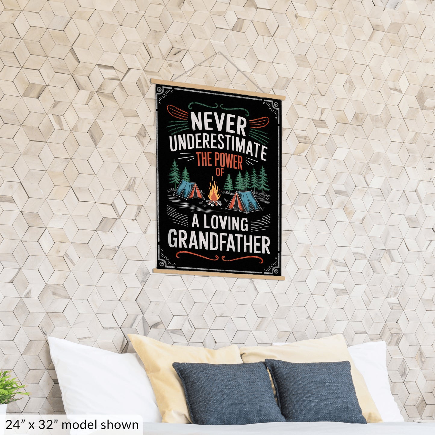 Never Underestimate The Power of a Loving Grandfather Hanging Canvas