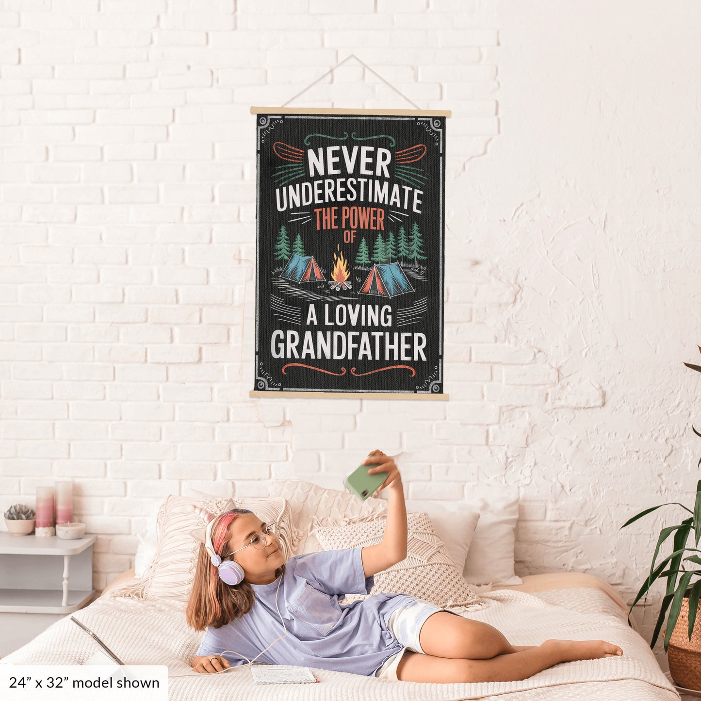 Never Underestimate The Power of a Loving Grandfather Hanging Canvas